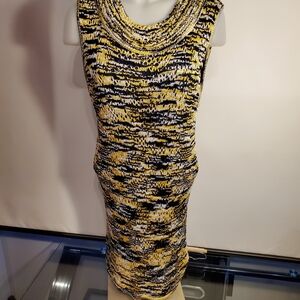 Jones New York Woman 2X Cowl Neck Sweater in Yellow, Black, and White
